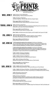 Festival schedule