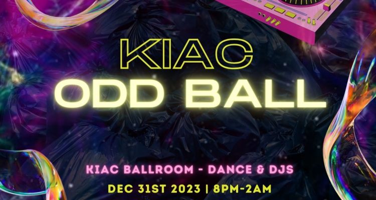Poster for KIAC's ODD Ball fundraiser, as a New Year Party