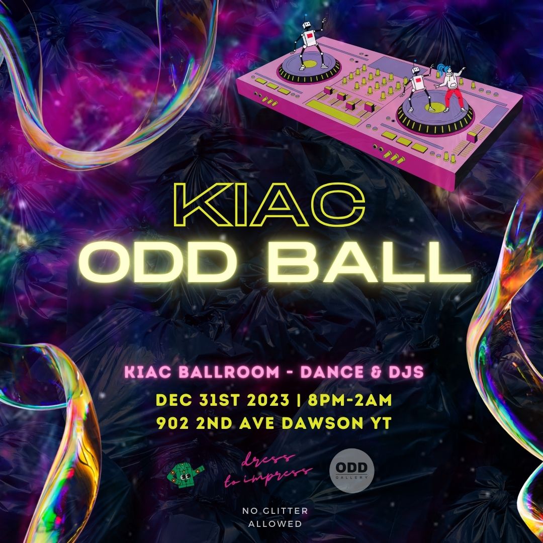 Poster for KIAC's ODD Ball fundraiser, as a New Year Party