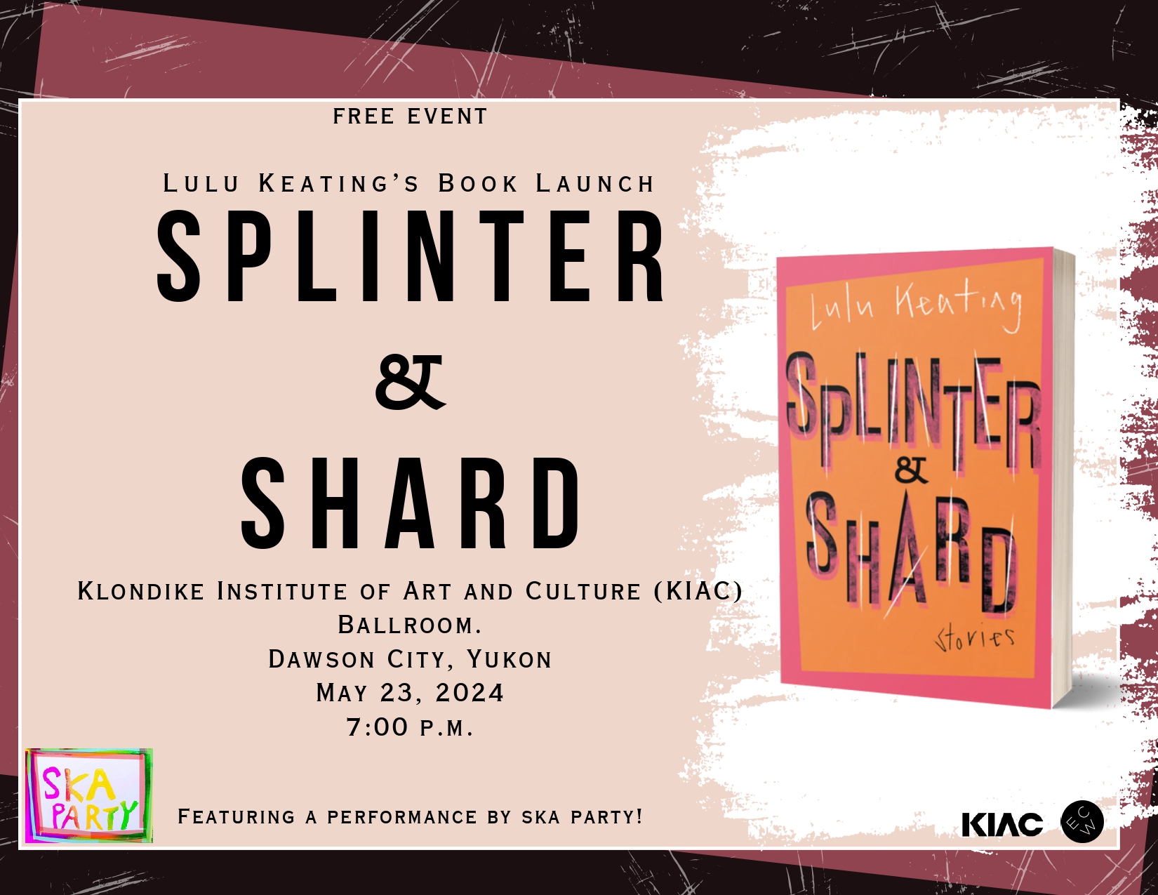 Poster for Lulu Keating's Book Launch for "Splinter & Shard"